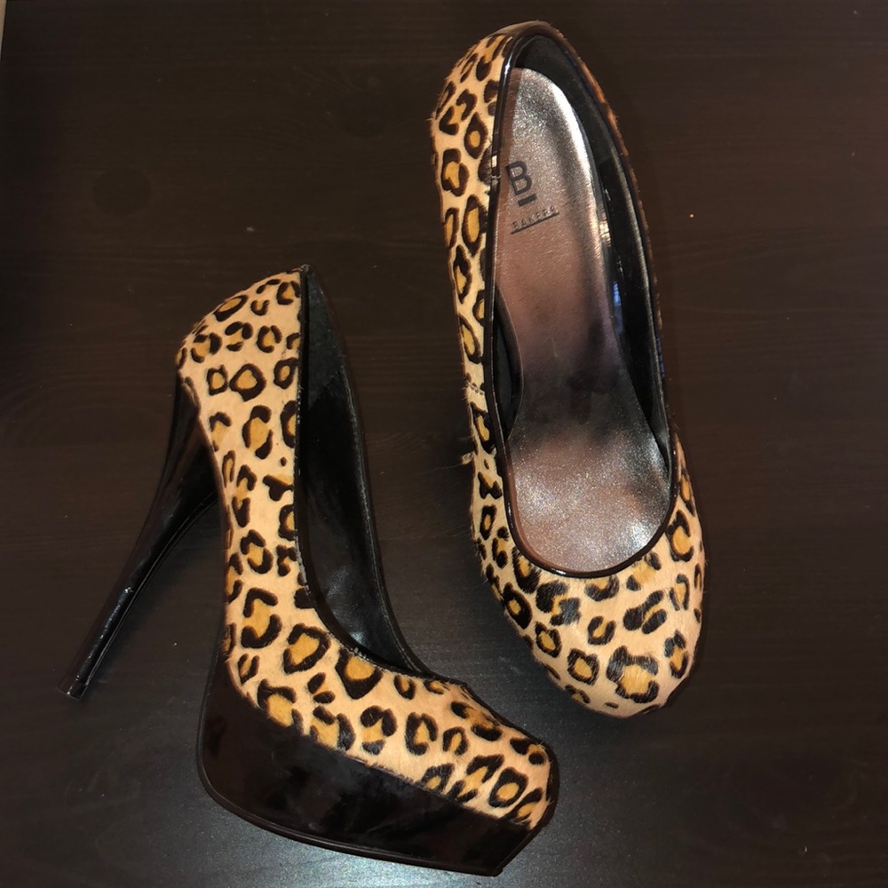 Faux Fur Platform Cheetah Pumps